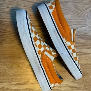 orange and white checkered vans